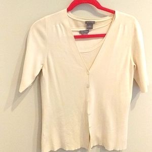 Short sleeve silk cardigan set